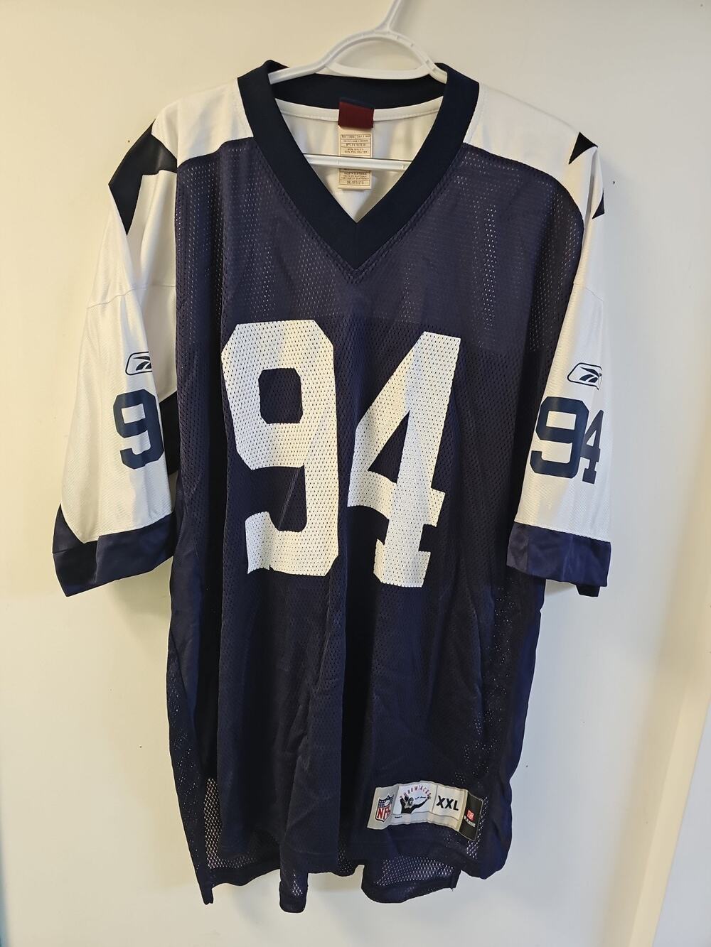 NFL Throwbacks Vtg Jersey 2XL DeMarcus WARE #94 Reebok Vneck Dallas Cowboys